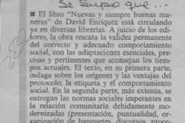 Se supo que --  [artículo].