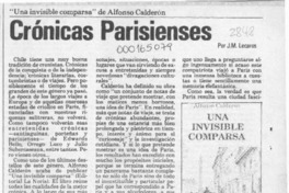 Crónicas parisienses  [artículo] J. M. Lecaros.