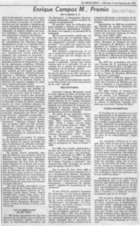 Enrique Campos M., Premio Nacional de Literatura 1986  [artículo].