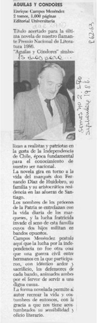 Aguilas y cóndores  [artículo].