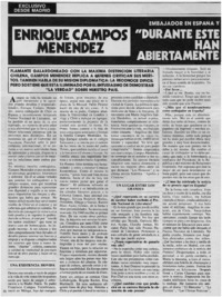 Enrique Campos Menéndez "Durante este gobierno varios premios han recaído en personas abiertamente contrarias al régimen"