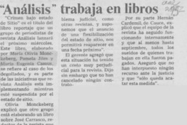 "Análisis" trabaja en libros