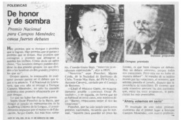 De honor y de sombra  [artículo] G. B.