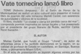 Vate tomecino lanzó libro