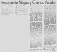 Pensamiento mágico y creencia popular