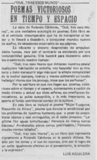 Poemas victoriosos en tiempo y espacio