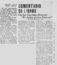 Carlos Cardoen Decoene, "El juicio de los pájaros"