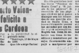 Don Gilberto Valenzuela felicita a Carlos Cardoen