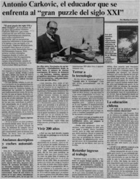 Antonio Carkovic, el educador que se enfrenta al "gran puzzle del siglo XXI"