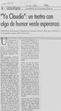 "Yo Claudio", un teatro con algo de humor verde esperanza