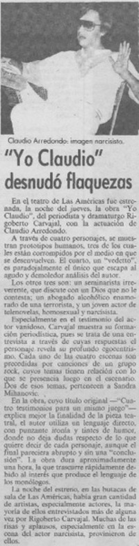 "Yo Claudio" desnudó flaquezas