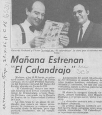 Mañana estrenan "El calandrajo"