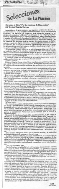 En torno al libro "Por los caminos de Hipócrates" del Doctor Charlín Correa