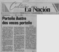 Porteño ilustre dos veces porteño  [artículo] Sara Vial.