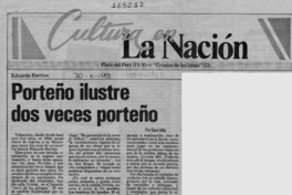 Porteño ilustre dos veces porteño  [artículo] Sara Vial.