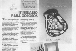 Itinerario para golosos  [artículo] Olga Araya C.