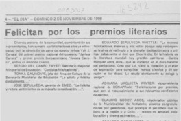 Felicitan por los premios literarios