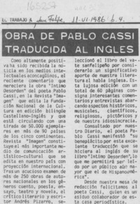 Obra de Pablo Cassi traducida al inglés