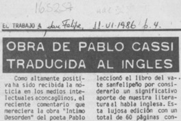 Obra de Pablo Cassi traducida al inglés