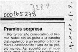 Premios sorpresa  [artículo].