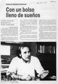 Con un bolso lleno de sueños  [artículo] Fernando Barraza.