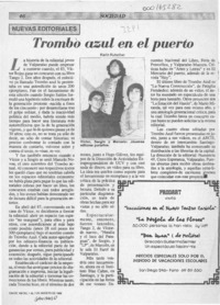 Trombo azul en el puerto  [artículo] Karín Kutscher.