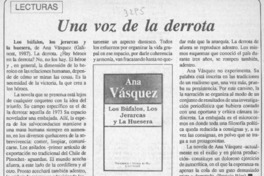 Una voz de la derrota  [artículo] Patricio Ríos.