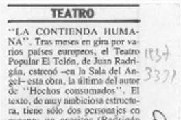 "La contienda humana"  [artículo] Pedro Labra.