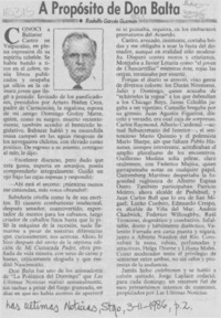 A propósito de Don Balta