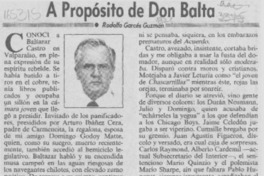 A propósito de Don Balta