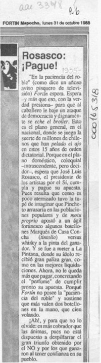 Rosasco, pague!  [artículo].