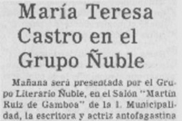 María Teresa Castro en el Grupo Ñuble