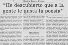 "He descubierto que a la gente le gusta la poesía"