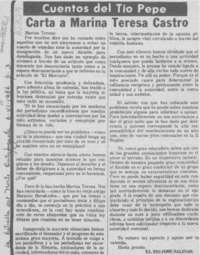 Carta a Marina Teresa Castro