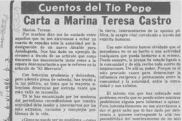Carta a Marina Teresa Castro