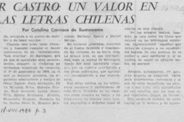 Oscar Castro, un valor en las letras chilenas