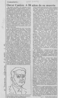 Óscar Castro, a 39 años de su muerte