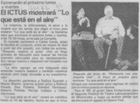 El ICTUS mostrará "Lo que está en el aire"