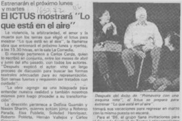 El ICTUS mostrará "Lo que está en el aire"