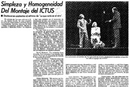 Simpleza y homogeneidad del montaje del ICTUS