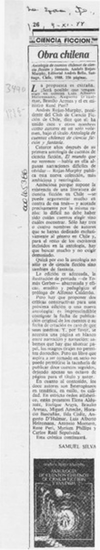 Obra chilena  [artículo] Samuel Silva.