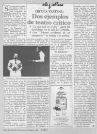 Dos ejemplos de teatro crítico