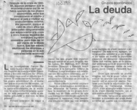 La deuda vuelve a rondar  [artículo] H. T.
