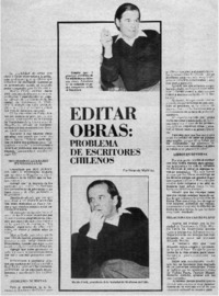 Editar obras, problema de escritores chilenos