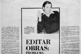 Editar obras, problema de escritores chilenos