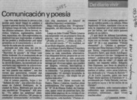 Comunicación y poesía  [artículo] Cronos.