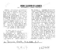 Pedro Calderón de la Barca  [artículo] Rigoberto Lisboa Castillo.