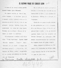 El Ultimo viaje de Carlos León  [artículo].