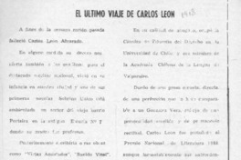 El Ultimo viaje de Carlos León  [artículo].