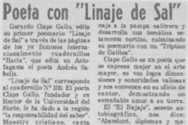 Poeta con "Linaje de sal"
